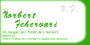 norbert fehervari business card